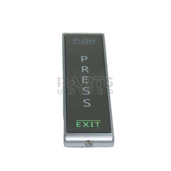 Push button, wall surface mount, ‘slim-line’, Silver With LED Light