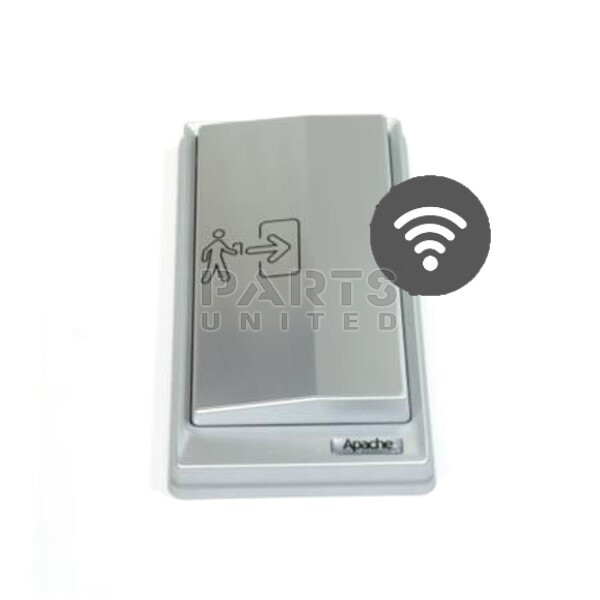 Apache Wireless Aufputz-Kniestückschalter, Farbe silber, flache Ausführung mit Edelstahl-Touchplatte