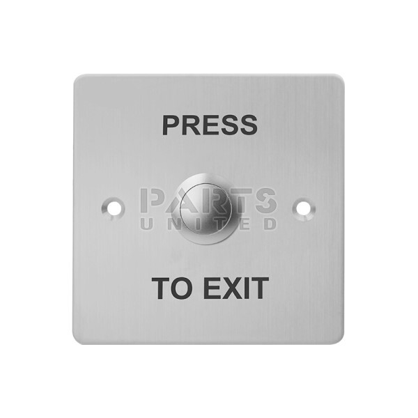 Vandal-resistant stainless steel push button, square, built-in type