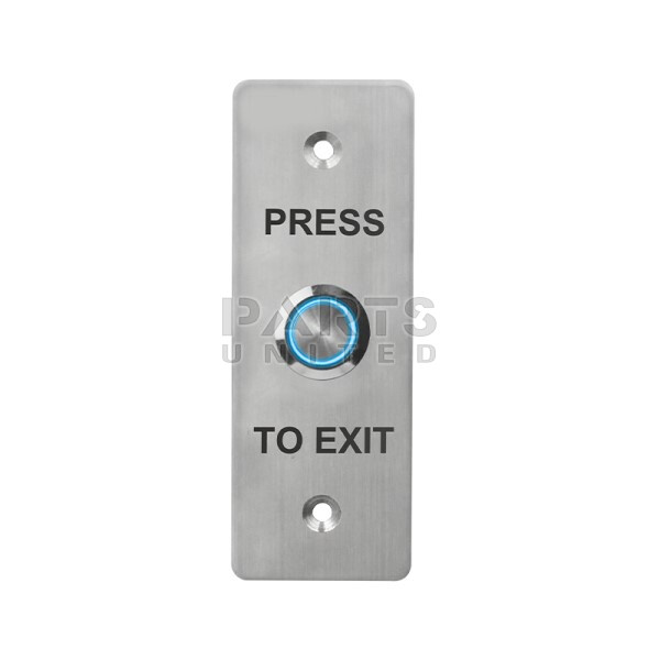 Vandal-resistant stainless steel push button with LED, Narrow rectangular, built-in type
