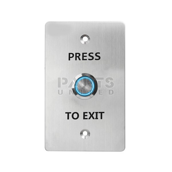 Vandal-resistant stainless steel push button with LED, rectangular, built-in type
