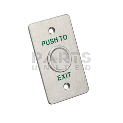 Vandal-resistant waterproof (IP68) stainless steel push button, rectangular, type built-in