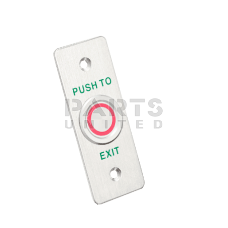 Vandal-resistant waterproof stainless steel push button with LED, narrow rectangular, type built-in