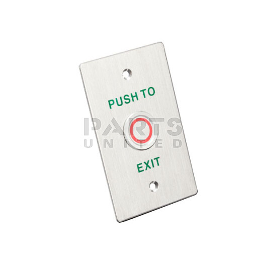 Vandal-resistant waterproof stainless steel push button with LED, wide rectangular, type built-in