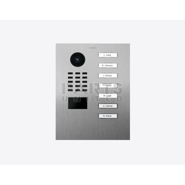 DoorBird IP Video Door Station D2107V, Brushed Stainless Steel, 7 Call buttons (surface-/flush-mounting housing sold separately)